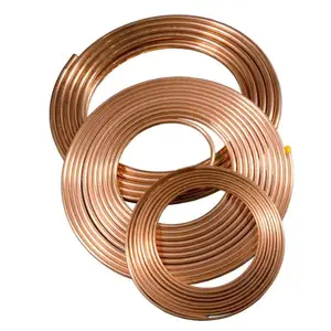Tubo capilar de cobre de 1m,2m,3m,6m Tubo de cobre ranhurado interno para ACR e refrigeração