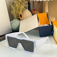 Lunettes de soleil unisexes tendance 2026, style vintage, monture carrée intégrale, surdimensionnées, dorées et blanches, verres polarisés dégradés UV400 colorés