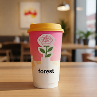 Gobelets à café en papier à double paroi personnalisés, de qualité alimentaire, avec couvercles, contenants écologiques, réutilisables, pour boissons chaudes/froides, café glacé