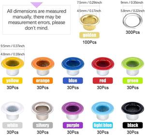 Matrice de montage de boutons portable avec 100 ensembles d'œillets en acier de 5 mm, outils d'installation, rivets métalliques pour cuir, pince à moule et pince à levier - Product Image 3