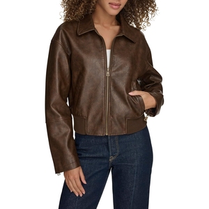 Veste en cuir 100% premium pour femme, style universitaire multi-patchs avec détails brodés, pour le streetwear, en vente - Product Image 5