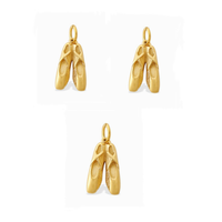 Breloque Chaussure de Danse en Acier Inoxydable Plaqué Or, Pendentif Élégant Chaussure de Ballet, Breloque Ballerine