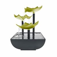 Fontaine d'eau cascade de table en métal à 3 niveaux en forme de feuille de lotus, personnalisable pour le dropshipping, multifonctionnelle, colorée, pour la relaxation intérieure, Diwali