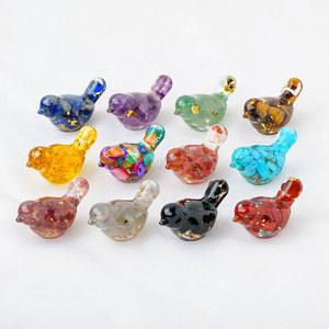 Figura de Pájaro Tallada en Resina con Virutas de Cristal <span class=keywords><strong>Natural</strong></span>, Adorno Animal, Escultura Curativa, Decoración del Hogar, Micro Paisaje, Regalo - Product Image 3