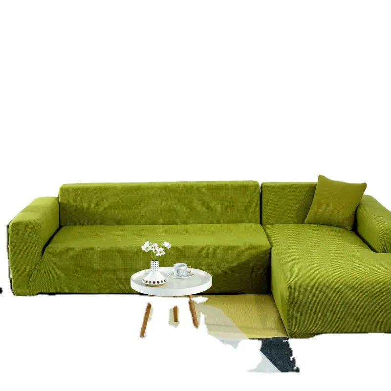 Fundas de sofá modernas de alta calidad, tejido de color sólido, diseño suave al tacto, 1/2/3/4 asientos, funda de sofá elástica