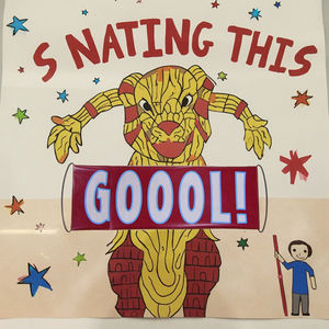 定制便携式可伸缩横幅支架，带手动滚动功能Goool数字印刷节日旗帜装饰 - Product Image 2