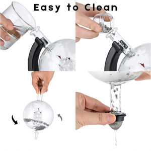 Ensemble de carafe à whisky, carafe <span class=keywords><strong>Globe</strong></span>, cadeaux à whisky, avec 2 verres, perles, 4 glaçons, pince et entonnoir, distributeur de boissons - Product Image 3