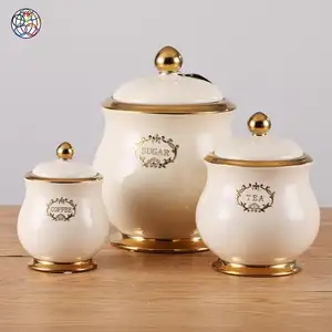Elaborate Design Custom Canister Sets Wholesale Ceramic Tea Jar