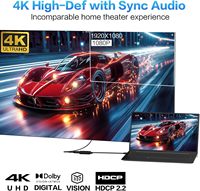 Câble adaptateur Mini DP Thunderbolt vers HDTV 4K/1080P Mini DP mâle vers HDTV femelle noir pour Macbook Pro Air Mac
