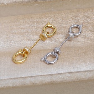 Wenchi S925 Plata China Universal DIY Accesorio Hecho a Mano Tapas de Cuentas de Doble Uso con Orificio Pasante 5496 Hebilla para Collar - Product Image 2