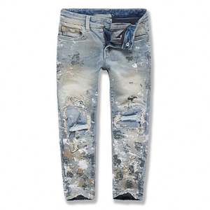 Jeans pour garçons style bootcut délavé, nouvelle collection 2021, couleur pierre, pour enfants - Product Image 6
