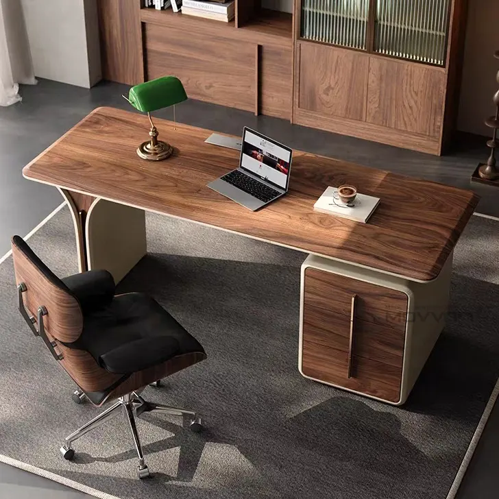 North American black walnut Italian light luxury modern desk advanced sense home high-end study computer desk