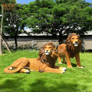 Grand jardin en fibre de verre Lion Tigre Sculpture grandeur nature en fibre de verre Statue d'animal sauvage Décorations - Product Image 2
