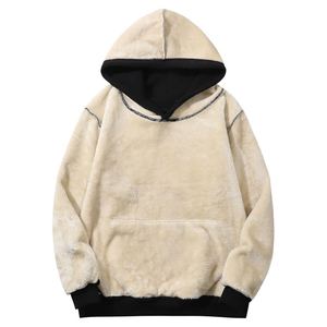 Custom Embroidery Oversized Kangaroo Pocket Men's Hoodie Blanket Sherpa Sweatshirt <strong>Plus</strong> <strong>Size</strong> Fleece Hooded <strong>Pullover</strong> Sweatshirt - Product Image 3