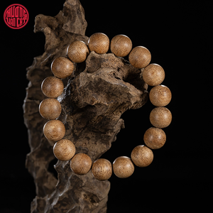 Rare Agarwood <b>Bracelet</b> 12mm Round Dark Beads 12.89g Showcasing Dense Natural Resin Layers Luxury Oud Jewelry - Product Image 3