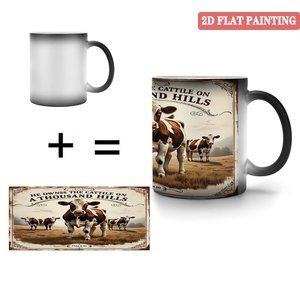 Taza de Cerámica de 11 oz, Negra Esmerilada, Cambia de Color con el Calor, Taza Mágica para Sublimación, Regalo - Product Image 4