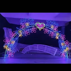 Ngoài Trời Giáng Sinh Trang Trí Hoa Chuỗi Đèn LED Giáng Sinh Ánh Sáng Bán Buôn 3D Hoa Motif Ánh Sáng Kỳ Nghỉ 2D LED Hoa Vòm