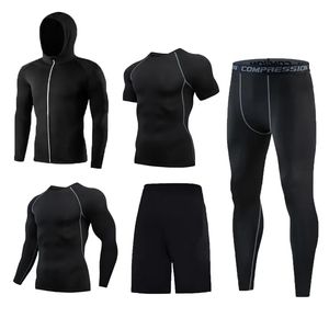 Completo Sportivo da Uomo 5 Pezzi Personalizzabile con Logo all'Ingrosso, <span class=keywords><strong>Set</strong></span> da Palestra e <span class=keywords><strong>Fitness</strong></span> ad Alta Elasticità, Traspirante e ad Asciugatura Rapida - Product Image 3