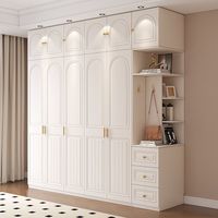 Armoire d'angle en bois style crème avec combinaison libre, design simple et moderne pour petit appartement, chambre à coucher, hôtel