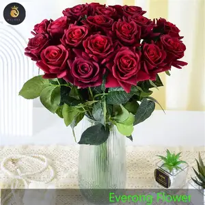 A-809 искусственные розы, Бордовые розы, свадебные украшения, настоящие бордовые красные латексные розы