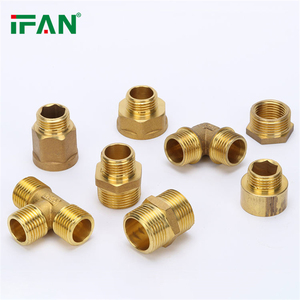 IFAN Manufacture Brass Plumbing Fitting Nipple 1/2 3/4" Lead Free Water Pipe Brass Fittings