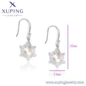 92687 XUPING joyería moda nueva serie de cristal gancho para la oreja moda gran oferta platino plateado color mujeres diario versátil gancho para la oreja - Product Image 2