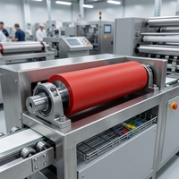 Rouleau en caoutchouc polyuréthane personnalisé pour machine industrielle d'impression, de laminage et de traitement textile