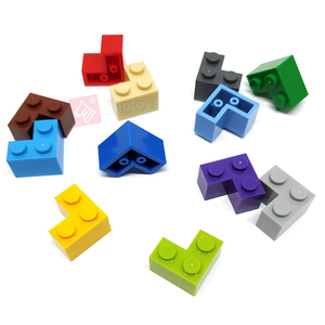 DELO TOYS ( 16 Colors ) Educational Building <strong>Block</strong> for Kids Plastic Construction <strong>Brick</strong> 2x2 Corner 2*2 DIY Parts 2 X 2 (NO.2357) - Product Image 2