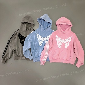 เสื้อฮู้ดดี้ปักลายแบบกำหนดเอง ผ้าฝ้าย 100% คุณภาพสูง ทรงครอป บ็อกซี่  น้ำหนัก 500 กรัม  ฟอกสีแบบแอซิดวอช สำหรับผู้ชาย - Product Image 3