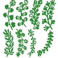 Série Greenery – Matrices de découpe en métal pour plantes, en acier au carbone, gravées à la main, avec huit motifs de feuilles, pour la décoration intérieure, emballées individuellement
