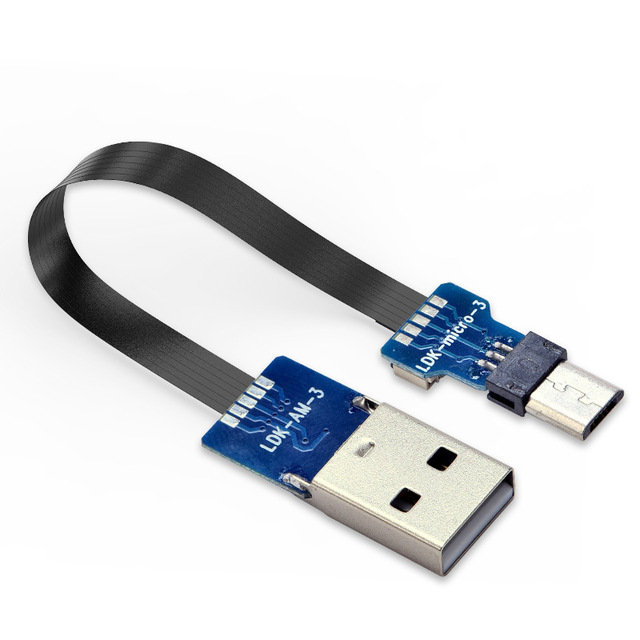 JBL-F30100110-R3-A3 Straight Micro USB to Mini USB Flat Cable Flex Ribbon Cable