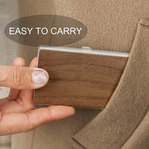 Walnut Gỗ Thép Không Gỉ Slim Pocket Danh Thiếp Chủ Tên Chủ Thẻ Cho Phụ Nữ Và Nam Giới - Product Image 6