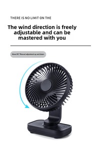 מאוורר שולחני נייד שקט עם 4 מהירויות, נטען ב-<span class=keywords><strong>USB</strong></span>, איכותי ונמכר ביותר, דגם D606, למשרד, לבית ולמלון - Product Image 4