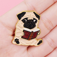 9 Stile Niedliche Hunde-Emaille-Pins Set Corgi Deutscher Schäferhund Mops Welpen Anstecknadel Regenbogen Pfotenabdruck Brosche für Rucksack
