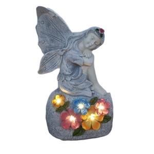 Decorazione da Giardino in Stile Europeo con Micro-Paesaggio, Artigianato in Resina Dipinta Impermeabile ad Energia Solare con Animali, <span class=keywords><strong>Fiori</strong></span> e <span class=keywords><strong>Fate</strong></span> - Product Image 3