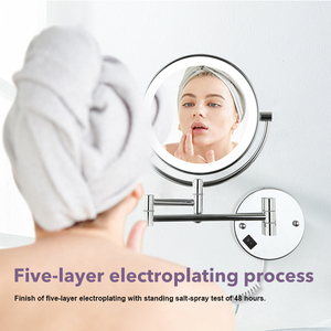 Usine Blanc Beauté Maquillage Rond Maquillage Miroir <span class=keywords><strong>De</strong></span> Vanité <span class=keywords><strong>Lampe</strong></span> Salle <span class=keywords><strong>De</strong></span> Bains 8 pouces 20cm LED Vanité Miroir Intelligent Avec Lumières - Product Image 4