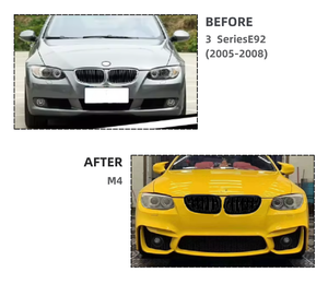 Kit Carrozzeria per BMW Serie 3 E92 2005-2008 - Aggiornamento a Griglia M4, Minigonne Laterali, Paraurti Posteriore, Paraurti Anteriore, Labbro Anteriore - Installazione Semplice - Product Image 4