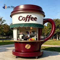 Chariot à café mobile en forme de tasse, vente directe usine, remorque alimentaire personnalisée de haute qualité pour parc