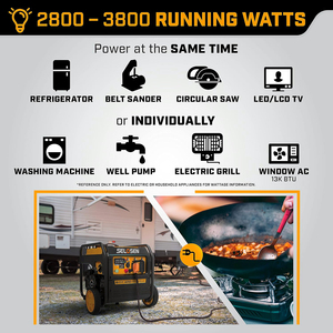 เครื่องกำเนิดไฟฟ้าแบบเปิดเฟรม4250วัตต์พร้อมรีโมทไร้สาย3.5KW อุปกรณ์ไฟฟ้าด้วยเทคโนโลยีเงียบ hsamz-portab - Product Image 2