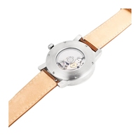 Montres mécaniques pour hommes en acier inoxydable avec cadran bleu foncé, logo personnalisé, calendrier, vente en gros