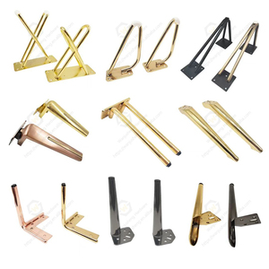 Pieds <span class=keywords><strong>de</strong></span> meubles modernes en fer forgé peints noir et or pour <span class=keywords><strong>cuisine</strong></span>, canapé, lit, chaise, table à manger - Robustes et résistants - Product Image 3