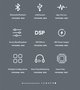 Mezclador de Audio Amplificado de 6 Canales con Amplificador Incorporado, USB, Bluetooth y Efectos para Actuaciones en Vivo, Conferencias, Sistemas de Sonido para Iglesias - Product Image 4