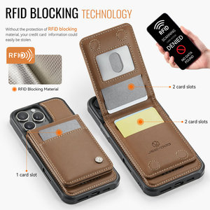 Jeehood nouveau produit 2025 pour iphones 16 <span class=keywords><strong>Magsafe</strong></span> étui RFID PU cuir 3 en 1 détacher portefeuille porte-carte pour <span class=keywords><strong>iPhone</strong></span> 16 15 14 étui - Product Image 3