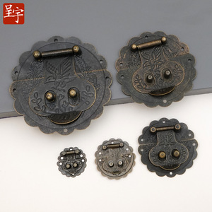 Flower And Bird <b>Box</b> Buckle Bronze Retro Style Furniture <b>Lock</b> For Wooden <b>Box</b> Accessories - Product Image 1