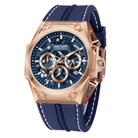 Montre chronographe sport de luxe, bracelet en silicone or rose, montre-bracelet pour homme, logo personnalisé OEM ODM, montre de créateur tendance