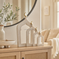 Décoration de table minimaliste en résine creuse en forme d'arche, accent lune dorée, style Art Déco, pour la maison, cadeau de festival, vente en gros