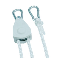 Cintre de lumière à cliquet, corde 1/8 "avec Clip en aluminium au dessus du nœud, noir, blanc