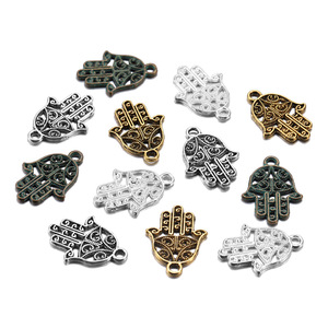 Colgante de palma hueco de aleación 21x15mm en plata antigua, oro y bronce para accesorios de joyería DIY, pulseras y collares - Product Image 4