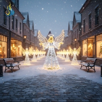 Riesige Weihnachtsengel-Lichtskulptur-Dekoration, wasserdichte LED-Festlaterne für die Außendekoration zu Feiertagen