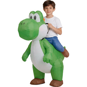 Costume gonflable de dinosaure Yoshi pour enfants, tenue de cosplay pour fête d'Halloween, vert pour garçons - Product Image 2